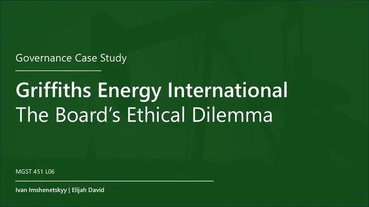 Governance Case Study