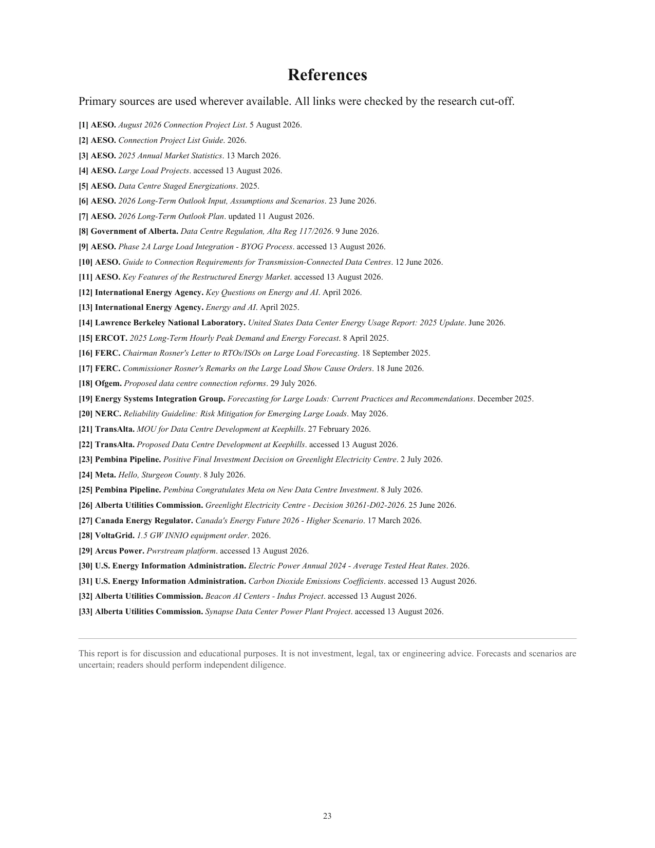 Megawatts on Paper research report page 24